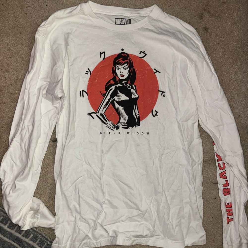 Marvel Black Widow Cotton Long Sleeve Shirt